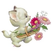 kitten with flowers